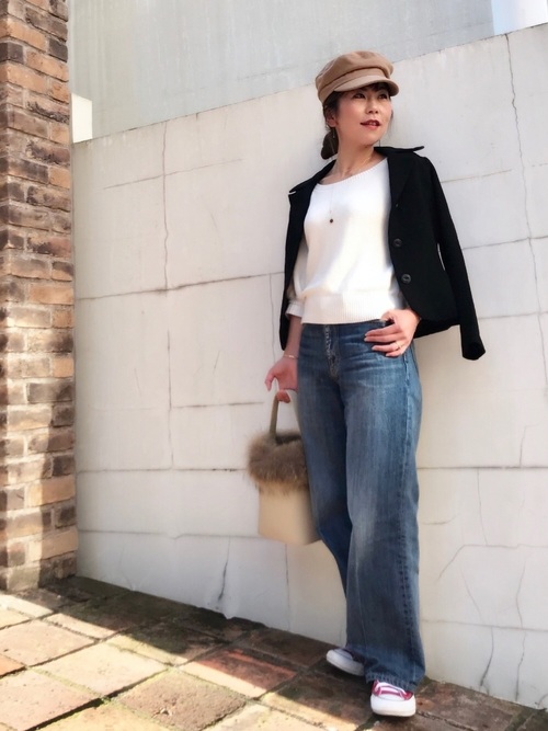 Today’s Outfit ワイドデニムにコンバースハイカット シンプル 大人カジュアル コーデ 2017.10.27