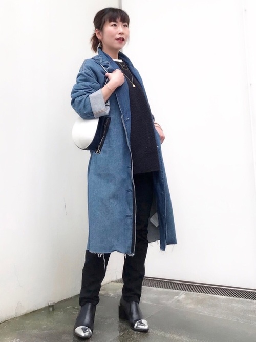 Today’s Outfit デニムコート オーバーサイズニット シンプル 春 大人カジュアル コーデ 2019.2.7