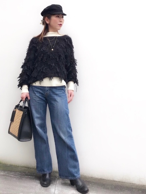 Today’s Outfit デニムでシンプル アクセントにヘアアクセ 大人カジュアル コーデ 2019.2.13