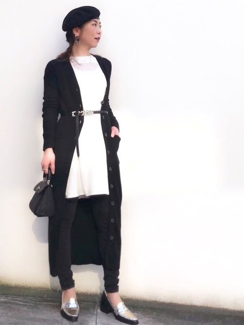 Today’s Outfit レオパードベルトでウエストマーク モノトーン 大人カジュアル コーデ 2019.2.14