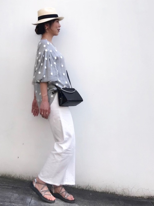 Today’s Outfit シンプル グレー×ホワイト 中折れハット 初夏 大人カジュアル コーデ 2019.5.18