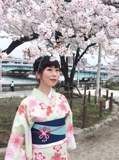 和装でお花見 着物 春 コーディネート ファッション ootd